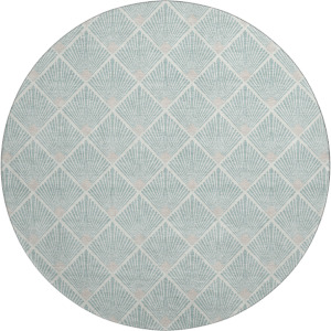 Luxury Washable Indoor/Outdoor The Reserve Seafoam 8' x 8' Round Rug