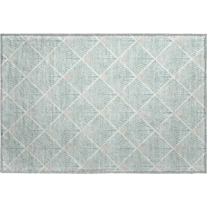 Luxury Washable Indoor/Outdoor The Reserve Seafoam 1\'8\" x 2\'6\" Rug