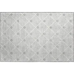 Luxury Washable Indoor/Outdoor The Reserve Silver 1\'8\" x 2\'6\" Rug
