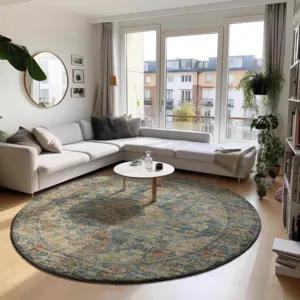 Tuscany Teal 10\' x 10\' Round Rug