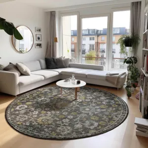 Tuscany Gray 6\' x 6\' Round Rug
