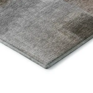 Luxury Washable Trevi Pewter 2\'3\" x 7\'6\" Runner Rug