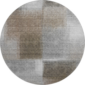 Luxury Washable Trevi Pewter 8' x 8' Round Rug