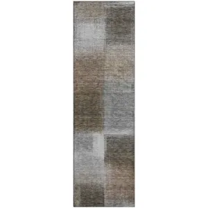Luxury Washable Trevi Pewter 2\'3\" x 7\'6\" Runner Rug