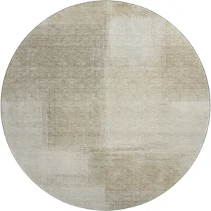 Luxury Washable Trevi Taupe 8\' x 8\' Round Rug
