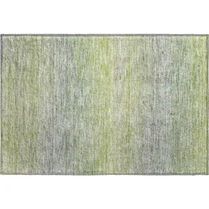 Luxury Washable Trevi Aloe 1\'8\" x 2\'6\" Rug