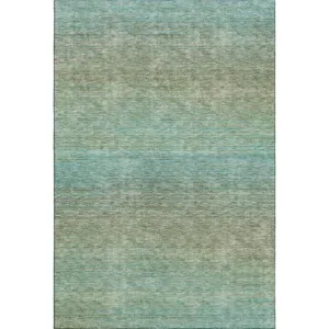 Luxury Washable Trevi Teal 10\' x 14\' Rug
