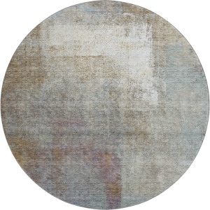 Luxury Washable Trevi Mocha 8' x 8' Round Rug