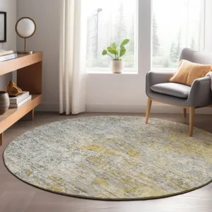 Luxury Washable Trevi Gray 8\' x 8\' Round Rug
