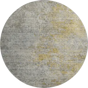 Luxury Washable Trevi Gray 8\' x 8\' Round Rug