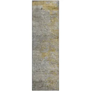 Luxury Washable Trevi Gray 2\'3\" x 7\'6\" Runner Rug