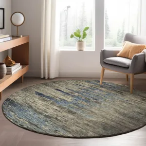 Luxury Washable Trevi Coffee 8\' x 8\' Round Rug