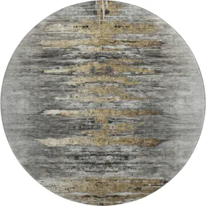 Luxury Washable Trevi Gray 8\' x 8\' Round Rug