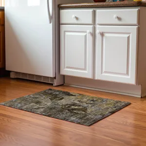 Luxury Washable Trevi Mocha 1\'8\" x 2\'6\" Rug