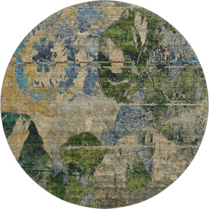 Luxury Washable Trevi Taupe 8' x 8' Round Rug
