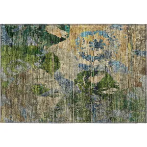 Luxury Washable Trevi Taupe 1\'8\" x 2\'6\" Rug