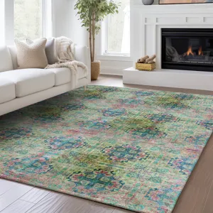 Luxury Washable Trevi Green 10\' x 14\' Rug