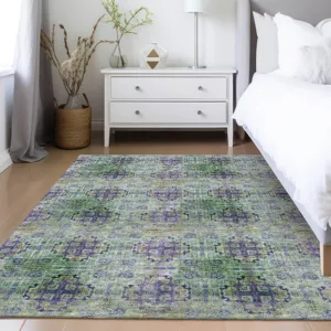 Luxury Washable Trevi Purple 9\' x 12\' Rug