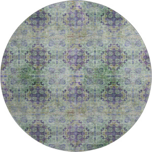 Luxury Washable Trevi Purple 8' x 8' Round Rug