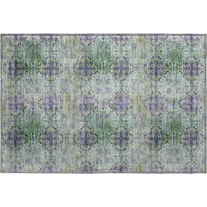 Luxury Washable Trevi Purple 1\'8\" x 2\'6\" Rug