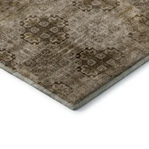 Luxury Washable Trevi Taupe 1\'8\" x 2\'6\" Rug