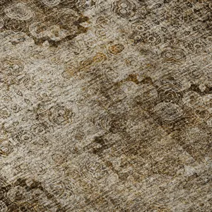 Luxury Washable Trevi Taupe 1\'8\" x 2\'6\" Rug