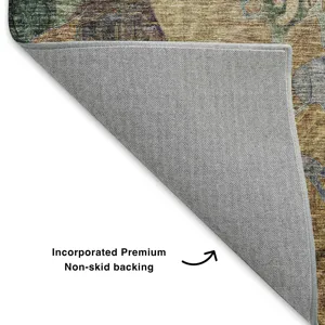 Luxury Washable Trevi Beige 2\'3\" x 7\'6\" Runner Rug
