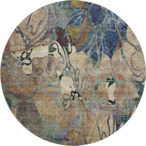 Luxury Washable Trevi Beige 8' x 8' Round Rug