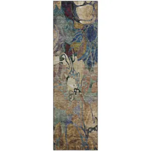Luxury Washable Trevi Beige 2\'3\" x 7\'6\" Runner Rug