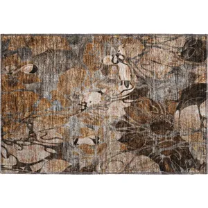Luxury Washable Trevi Paprika 1\'8\" x 2\'6\" Rug