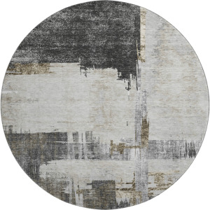 Luxury Washable Trevi Gray 8' x 8' Round Rug