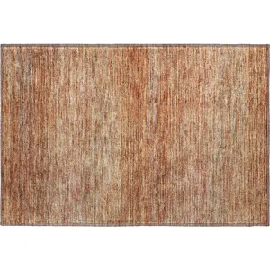 Luxury Washable Trevi Copper 1\'8\" x 2\'6\" Rug