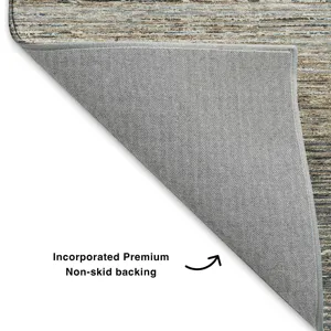 Luxury Washable Trevi Pewter 9\' x 12\' Rug