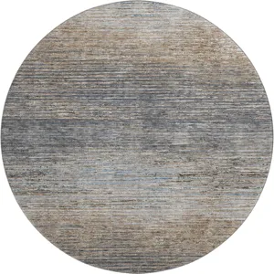 Luxury Washable Trevi Pewter 8\' x 8\' Round Rug
