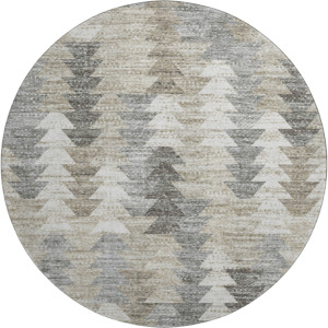Luxury Washable Trevi Taupe 8' x 8' Round Rug