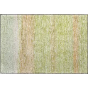 Luxury Washable Trevi Aloe 1\'8\" x 2\'6\" Rug