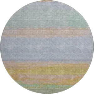 Luxury Washable Trevi Lavender 8\' x 8\' Round Rug