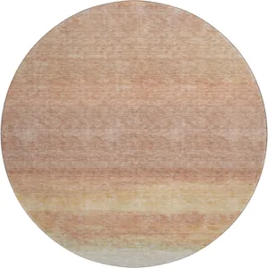 Luxury Washable Trevi Salmon 8\' x 8\' Round Rug
