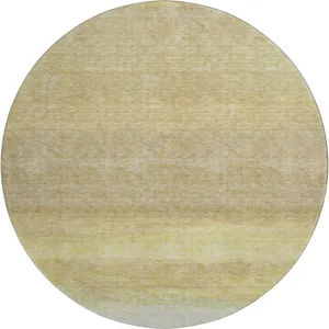 Luxury Washable Trevi Tan 8\' x 8\' Round Rug