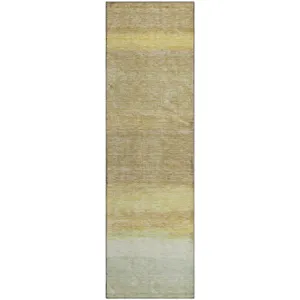 Luxury Washable Trevi Tan 2\'3\" x 7\'6\" Runner Rug