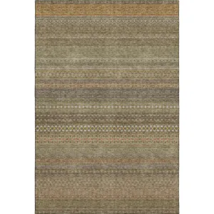 Luxury Washable Trevi Khaki 3\' x 5\' Rug