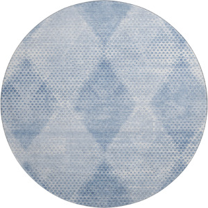 Luxury Washable Trevi Blue 8' x 8' Round Rug