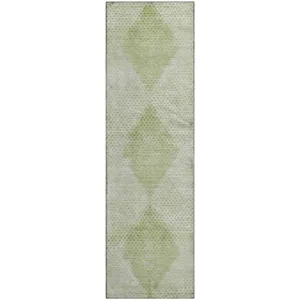 Luxury Washable Trevi Mint 2\'3\" x 7\'6\" Runner Rug