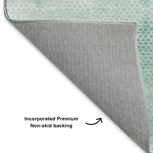 Luxury Washable Trevi Teal 2\'3\" x 7\'6\" Runner Rug