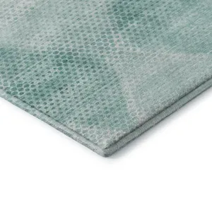 Luxury Washable Trevi Teal 2\'3\" x 7\'6\" Runner Rug