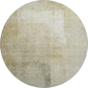 Luxury Washable Trevi Wheat 8\' x 8\' Round Rug