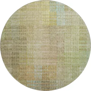 Luxury Washable Trevi Beige 8\' x 8\' Round Rug