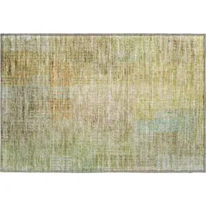 Luxury Washable Trevi Beige 1\'8\" x 2\'6\" Rug