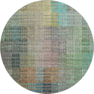 Luxury Washable Trevi Green 8' x 8' Round Rug