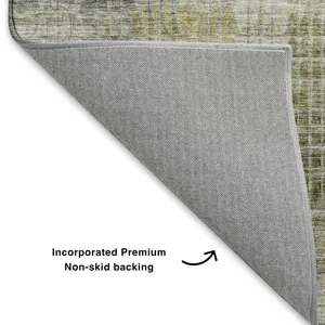 Luxury Washable Trevi Taupe 1\'8\" x 2\'6\" Rug